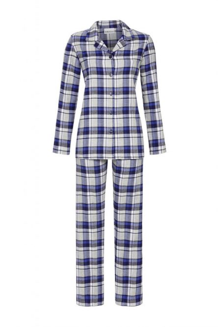 Pijama abierto de manga larga de cuadros